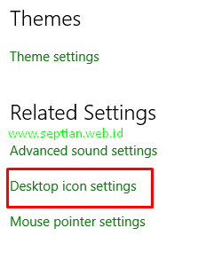 desktop icon setting windows 10