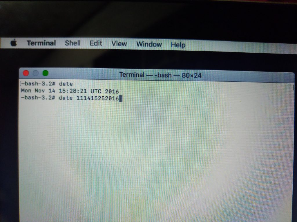 mengubah tanggal mac via terminal