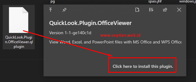cara instal plugin quick look windows 2