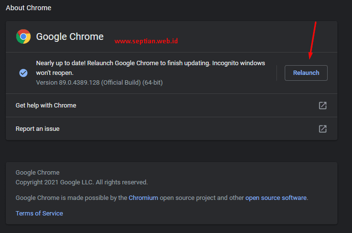 cara restart dan reset google chrome